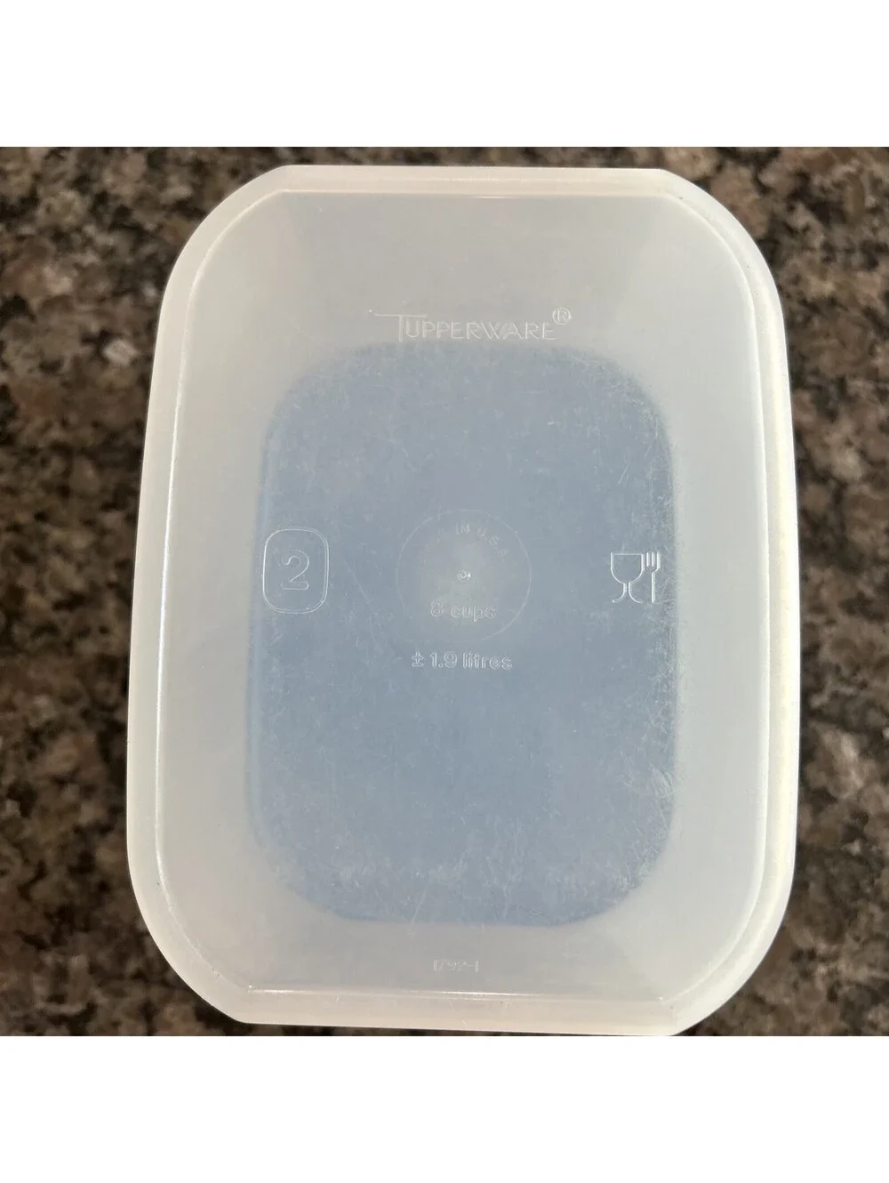 Tupperware Modular Mate 1792-1 Light Blue Lid 8 Cup Container Made In USA